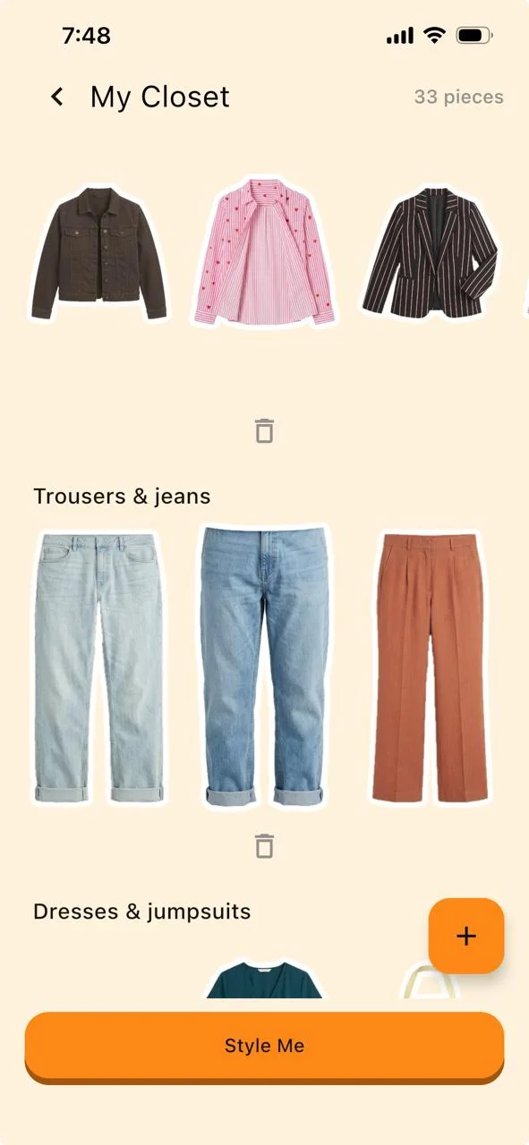 Your wardrobe, organized from your gallery in Style BFF