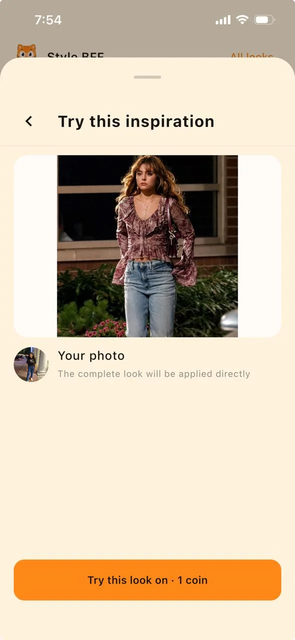 Try any look on yourself before you buy in Style BFF